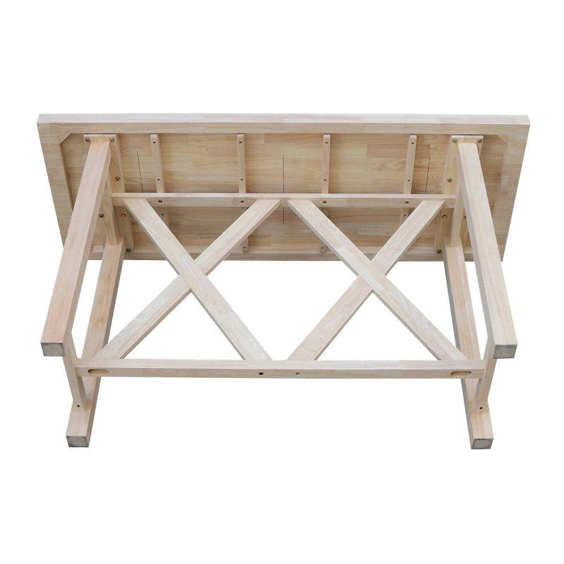 Paul Bar Height Table Unfinished - International Concepts: Solid Wood, 42" High, Rectangular, Seats 4