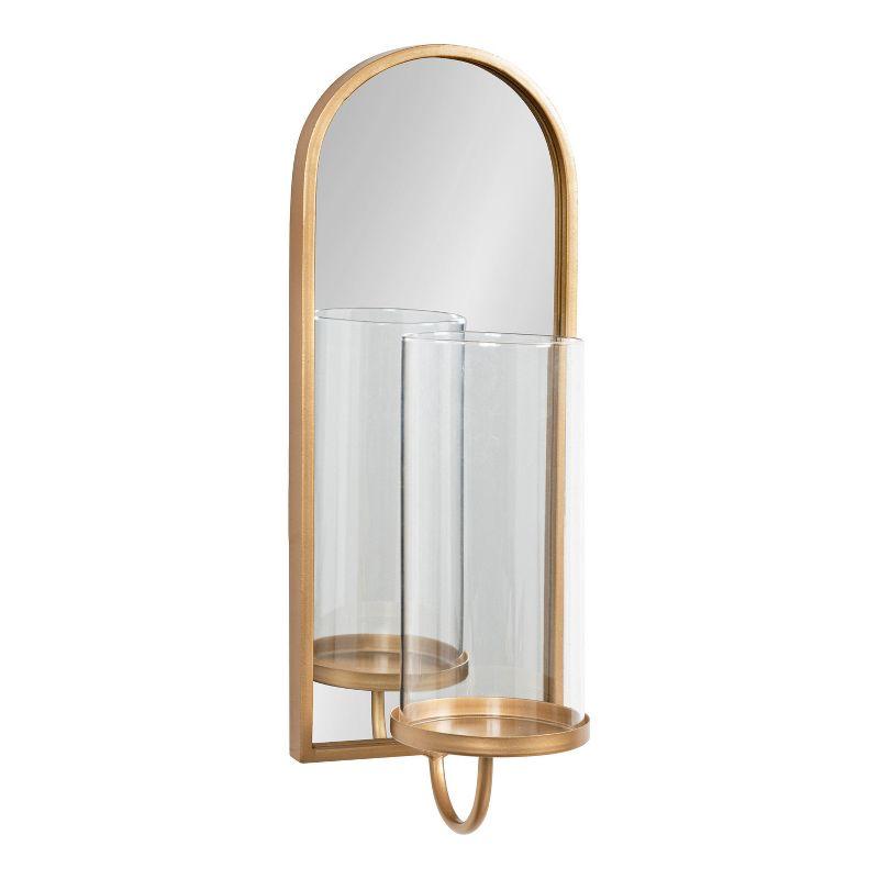 Kate and Laurel Ezerin Arch Metal Wall Sconce, 6x5x16, Gold