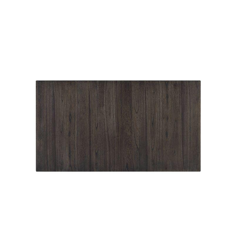 Crosley Hayden Extendable Dining Table Slate: Rustic Farmhouse Style, Seats 8 with Leaf, MDF & Rubberwood