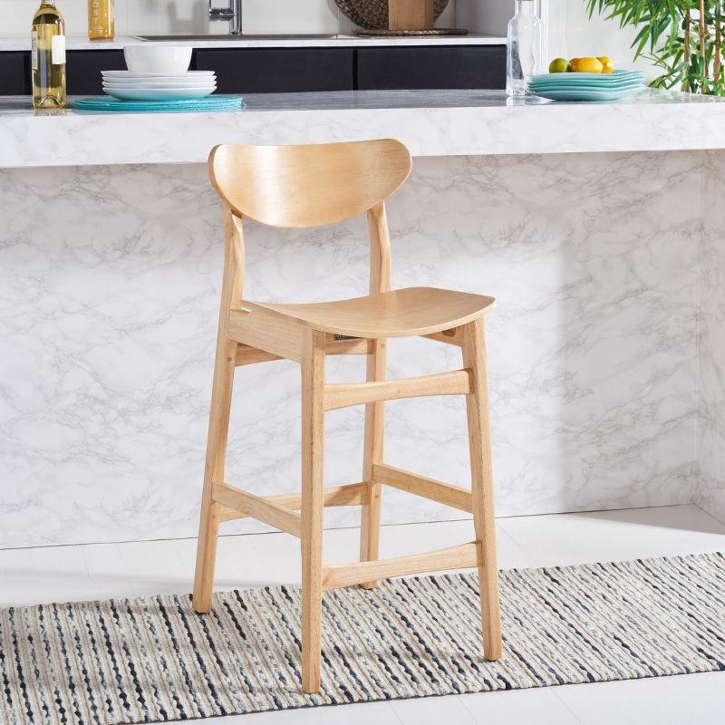 Mid-Century Chic Thaxton 45" Natural Wood Counter Stool