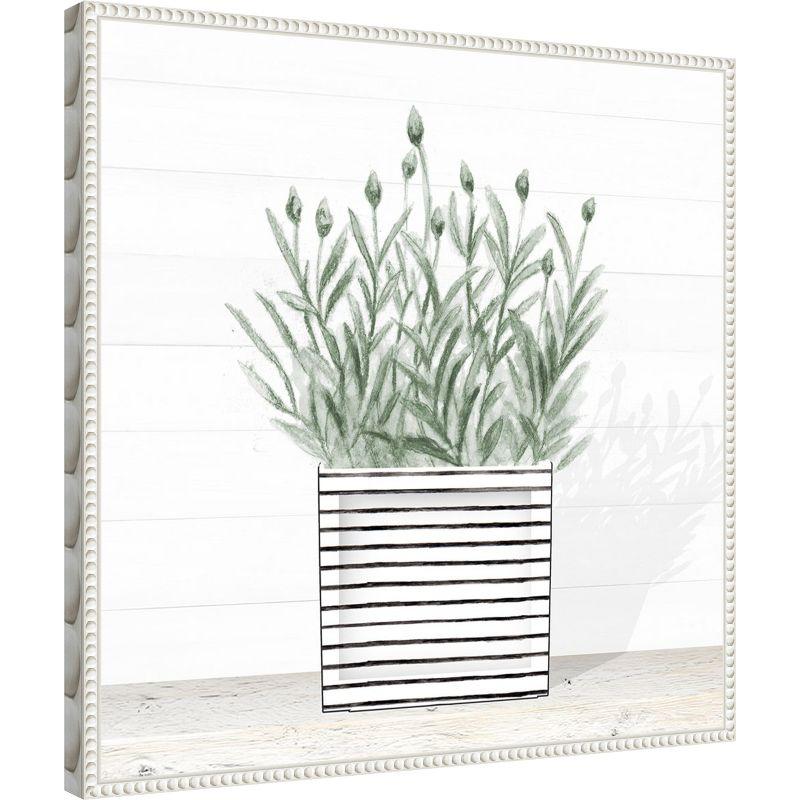 Amanti Art Lavender Blossom In Modern Pot III by Janice Gaynor Canvas Wall Art Print Framed 22 x 22-in.