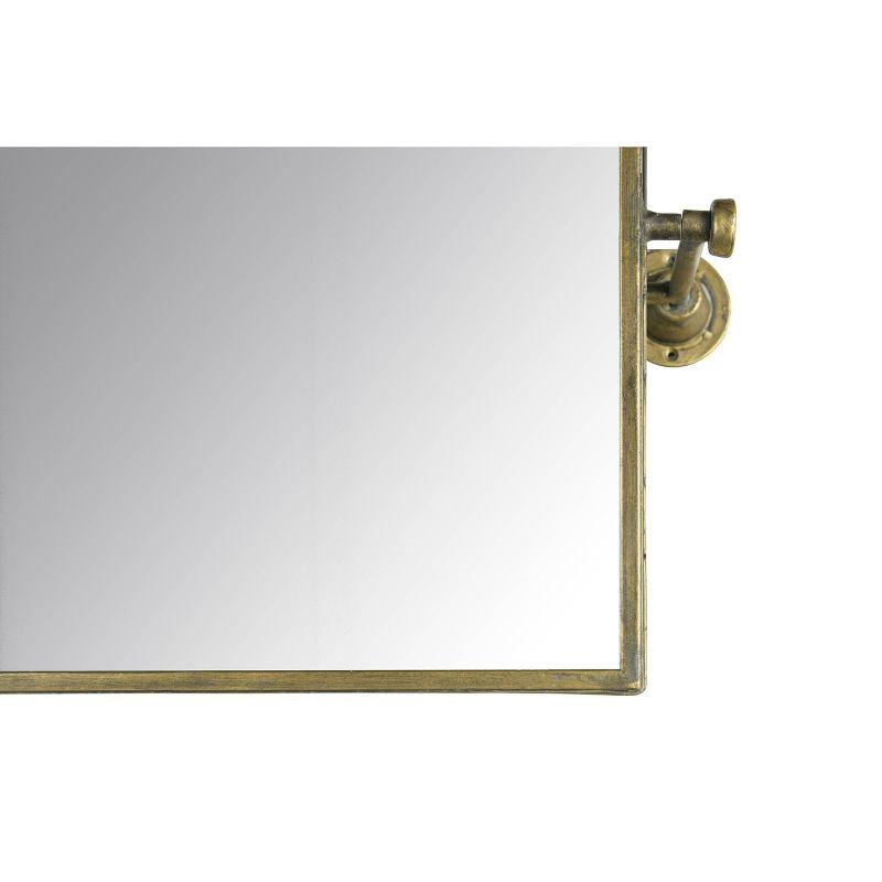 26.5" Metal Swivel Wall Mirror Brass - Storied Home: Large, Rectangular, No Assembly Required