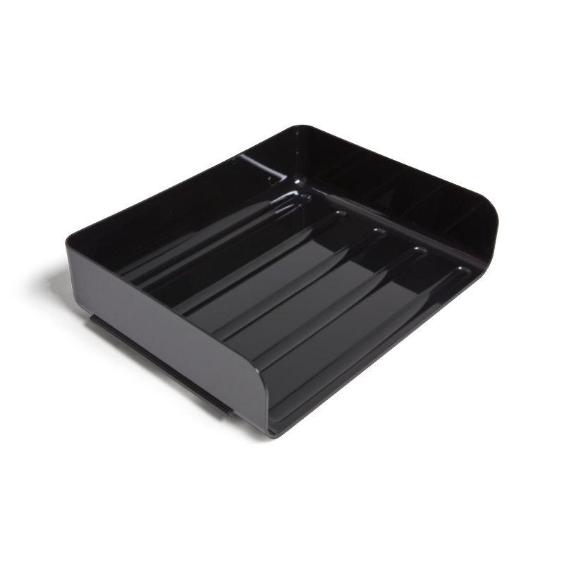TRU RED Side Load Stackable Plastic Letter Tray Black(TR55329)