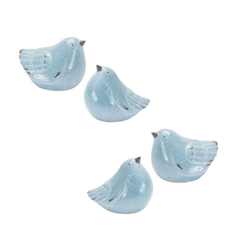 Melrose Cracked Terracotta Bird Figurine (Set of 4)