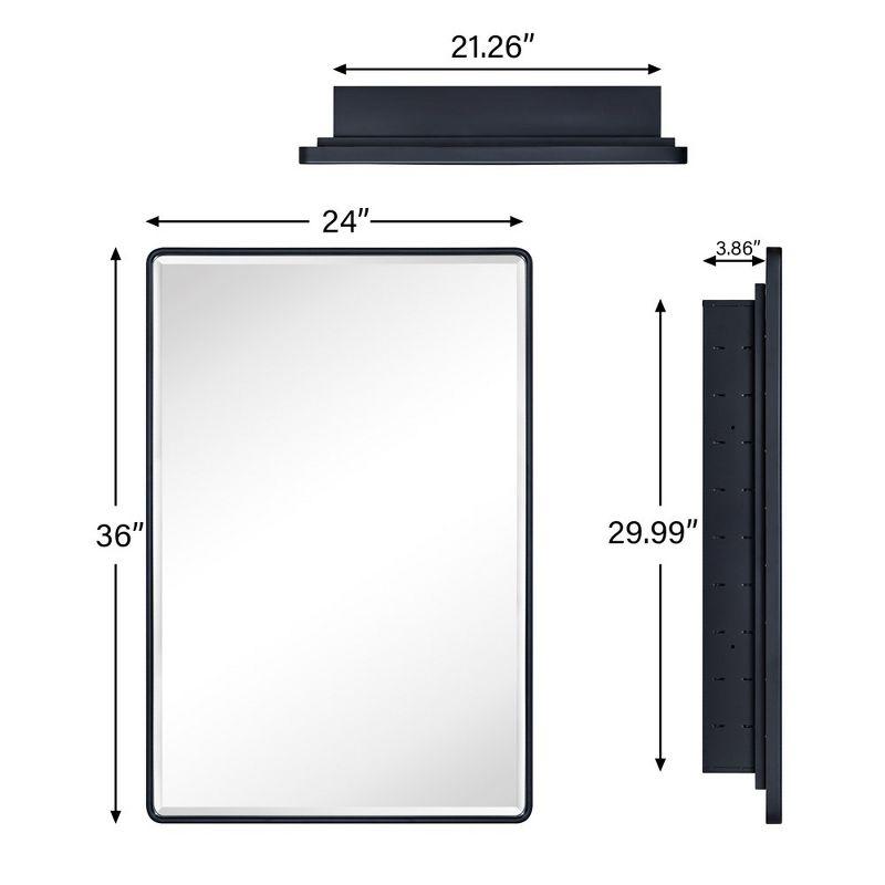 TEHOME Farmhouse Recessed Metal Rectangular Bathroom Medicine Cabinets with Mirror