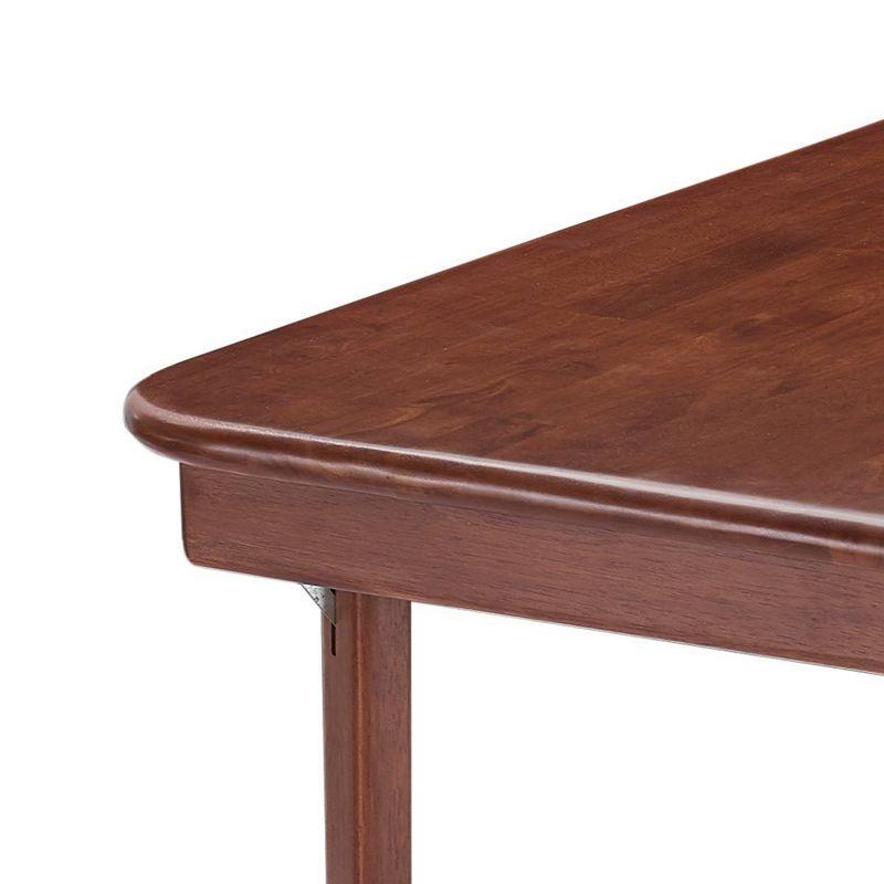 Straight Edge Folding Card Table Cherry - Stakmore: Wood Composite, Steel Hardware, No Assembly Required