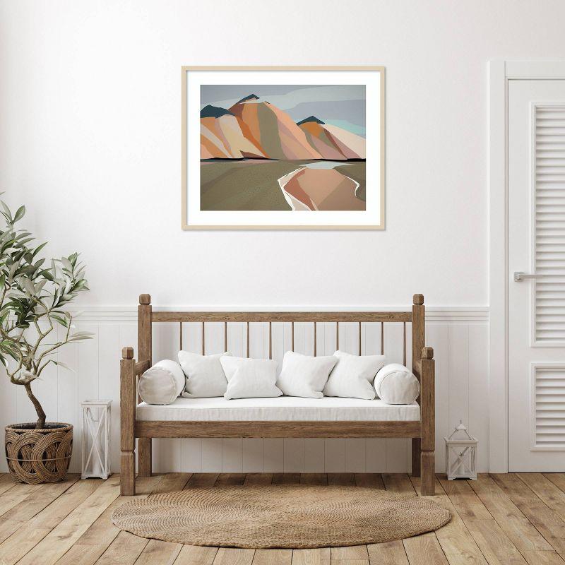 41"x33" Australian Alps by Urban Road Wood Framed Wall Art Print Brown - Amanti Art: Modern Style, Acrylic & Fir Wood, Wire Mounted