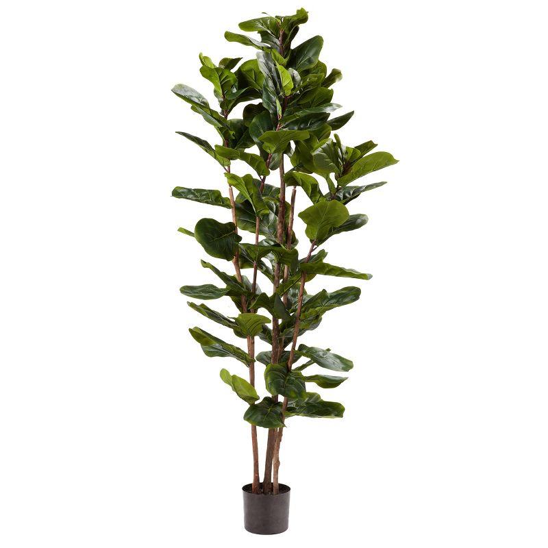 Fiddle Leaf Fig Tree - 72-Inch Fake Plant with Pot and Natural Feel Leaves for Home or Office - Artificial Plants Decor for Indoors by Pure Garden