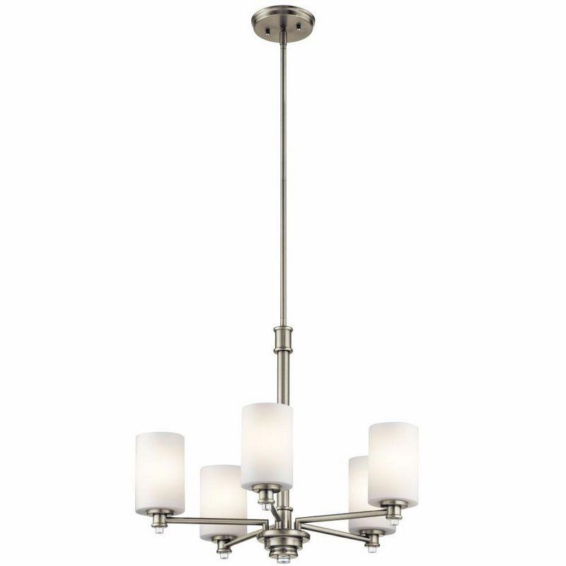 Mini Distressed Bronze 24" 5-Light Ceiling Chandelier