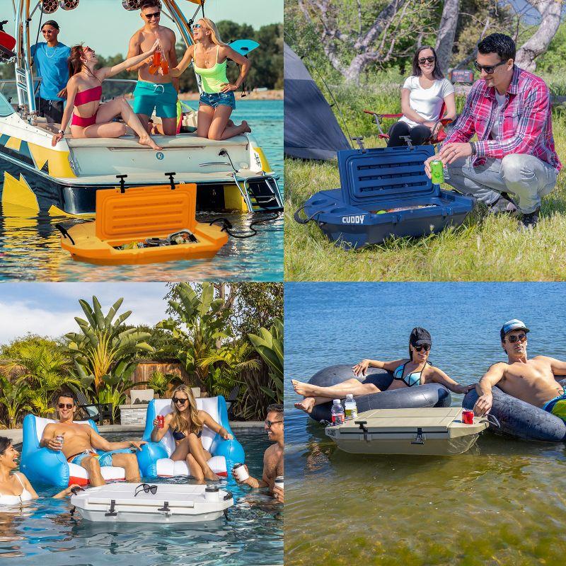 Cuddy Floating Cooler and Dry Storage Vessel - 40QT - Amphibious Hard Shell Design, Navy
