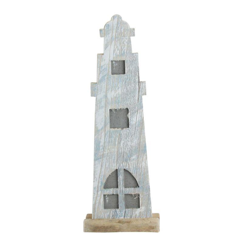 Northlight Weathered Nautical Lighthouse Decoration - 19” - Gray and Blue