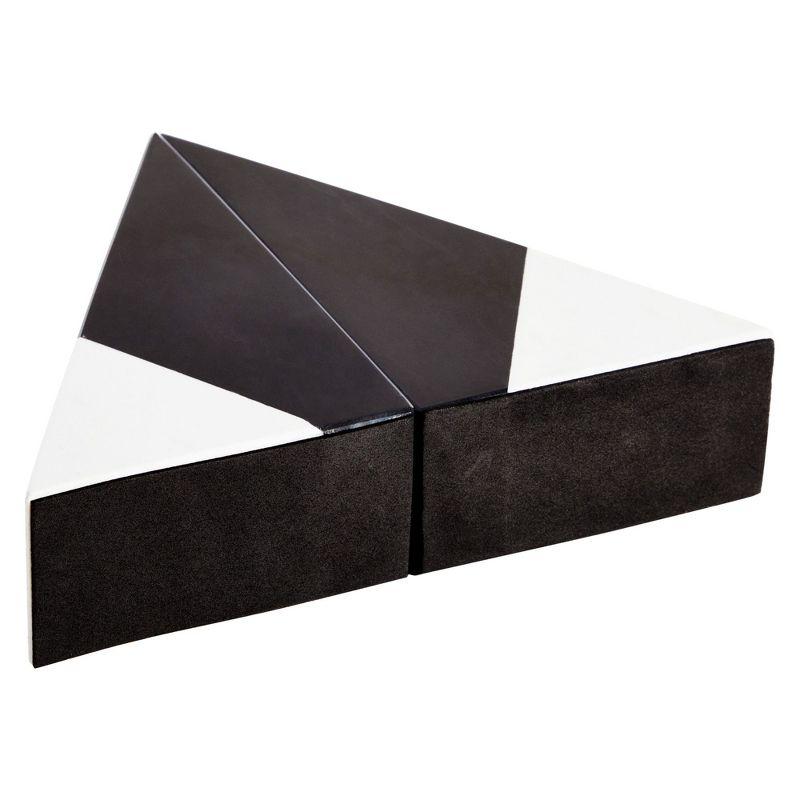 Black Marble Decorative Bookends for Shelves (3.8 x 1.8 x 6 inches, 1 Pair)