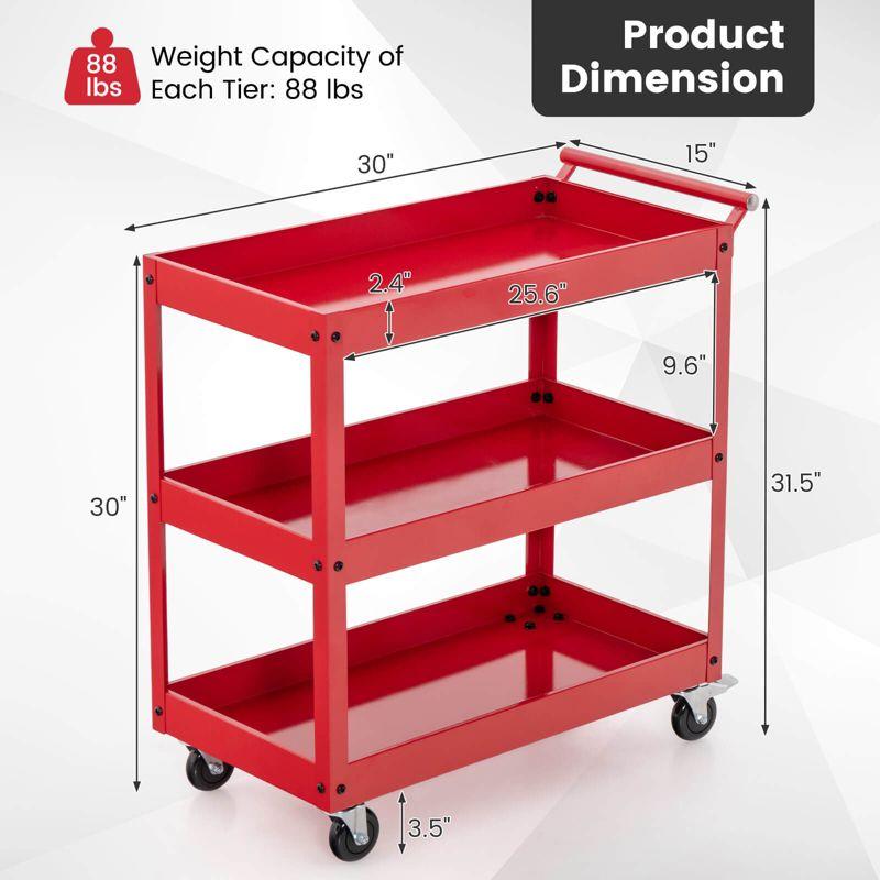 Costway 31'' H x 30'' W Utility Cart with Wheels