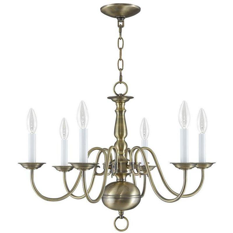 Livex Lighting Williamsburgh 6 - Light Chandelier in  Antique Brass