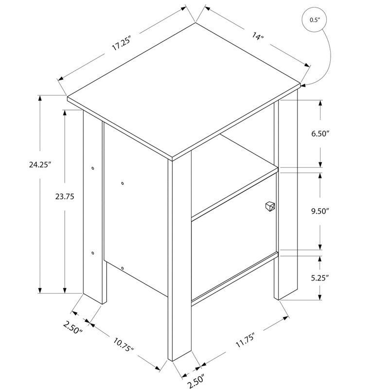 Monarch Specialties Accent Table Side End Nightstand Lamp Storage Living Room Bedroom Laminate Walnut Transitional