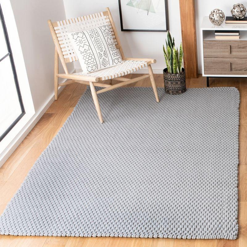 Hand-Knotted Soft Cotton Basket Weave 59'' Gray Area Rug