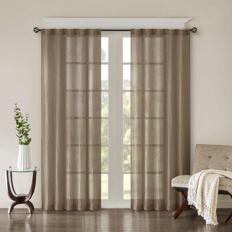 Madison Park Harper Solid Crushed Curtain Panel Pair (Set of 2)