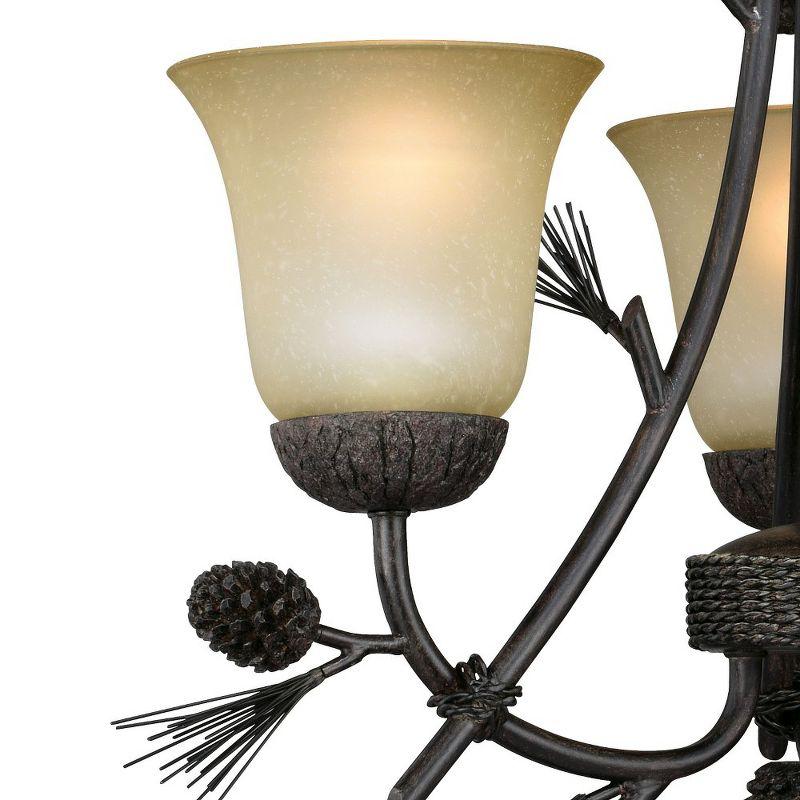 Sierra Mini 3-Light Chandelier in Black Walnut with Frosted Glass