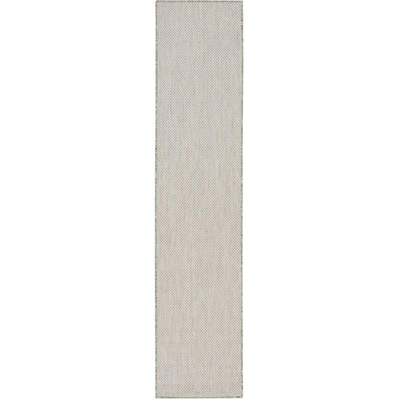 Courtyard Ivory Silver Geometric Runner Rug 2'2" x 10'