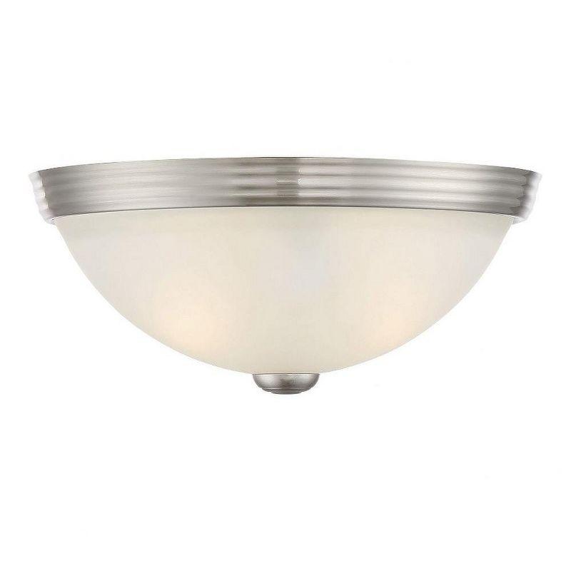 Elegant Satin Nickel 11" Dual LED/Incandescent Bowl Ceiling Flush Mount