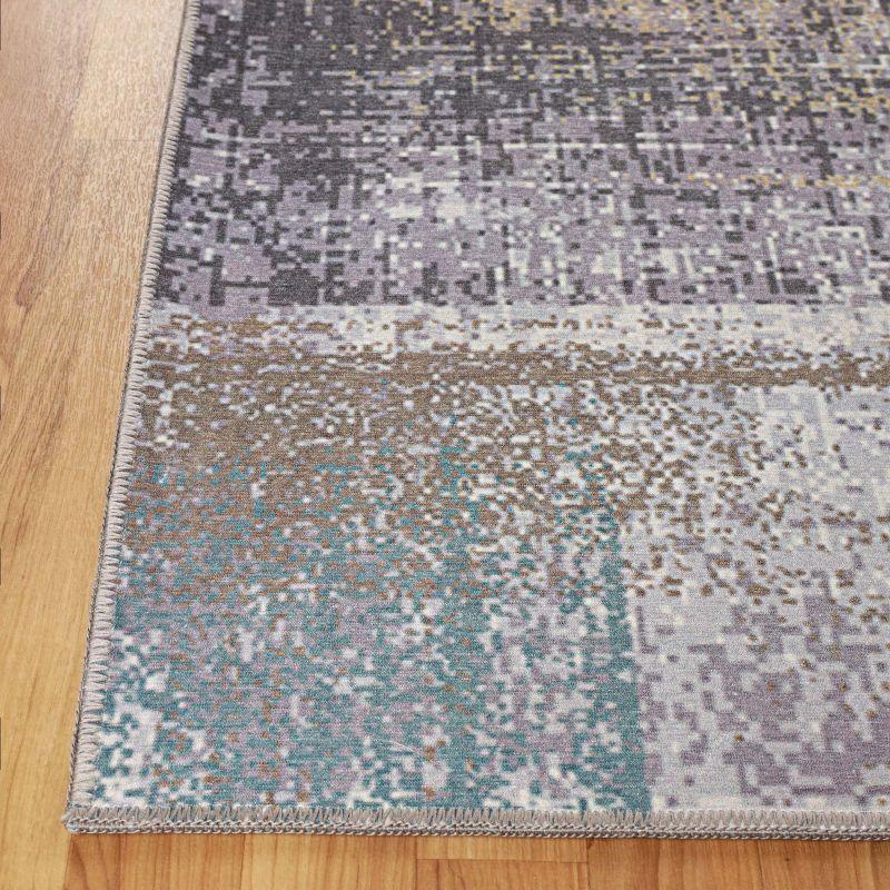 Brushed Patchwork Non-Slip Machine Washable Indoor Area Rug or Runner by Blue Nile Mills