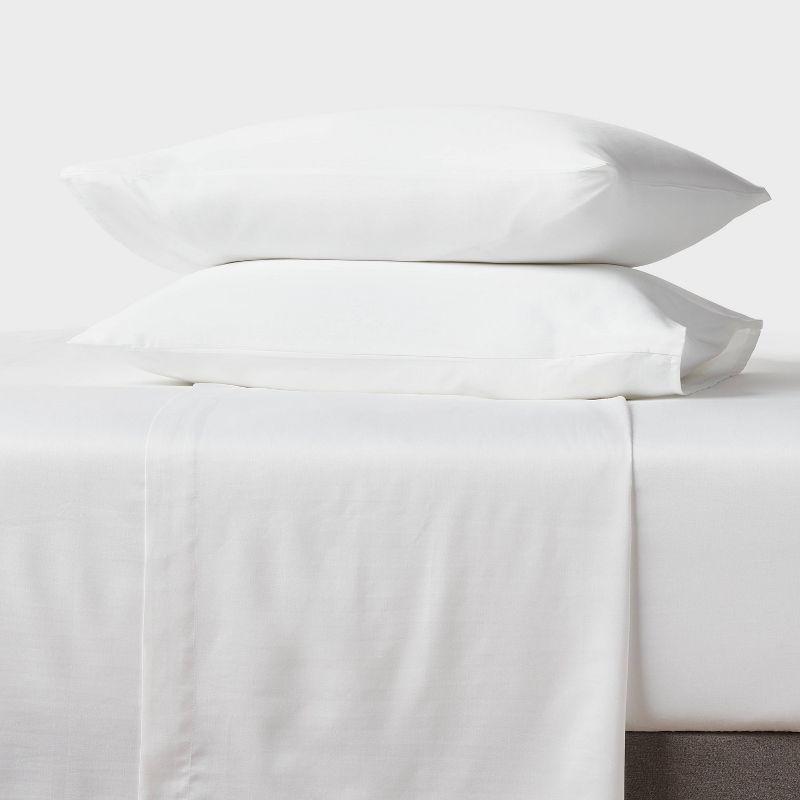 Queen Microfiber Sheet Set White - Room Essentials™: Polyester, Peached Finish, OEKO-TEX Certified, Fits up to 15" Mattress