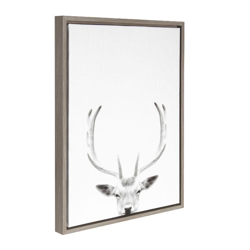 Kate & Laurel All Things Decor Sylvie Deer Framed Canvas Wall Art by Simon Te of Tai Prints