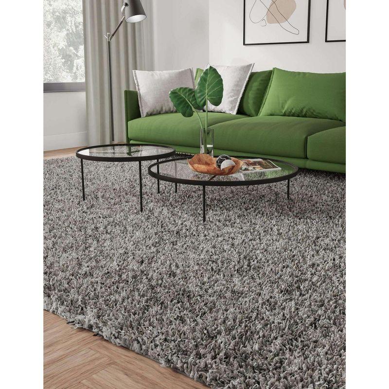 Cloud Gray Solid Shag 4' x 6' Easy Care Area Rug