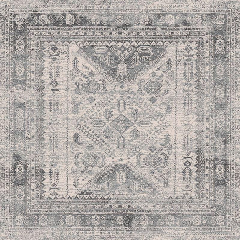 Livabliss 5'3"x5'3" Square Melissa Traditional Rugs Charcoal Gray: Medium Pile, Stain & Fade-Resistant