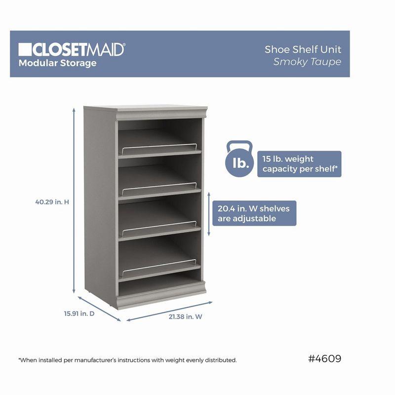 Modular Storage 21.38" W Shoe Shelf Unit with 4 Shelves