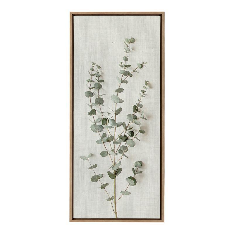 18" x 40" Sylvie Eucalyptus Botanical I Framed Canvas by Creative Bunch Gold - Kate & Laurel All Things Decor: Vertical Digital Art