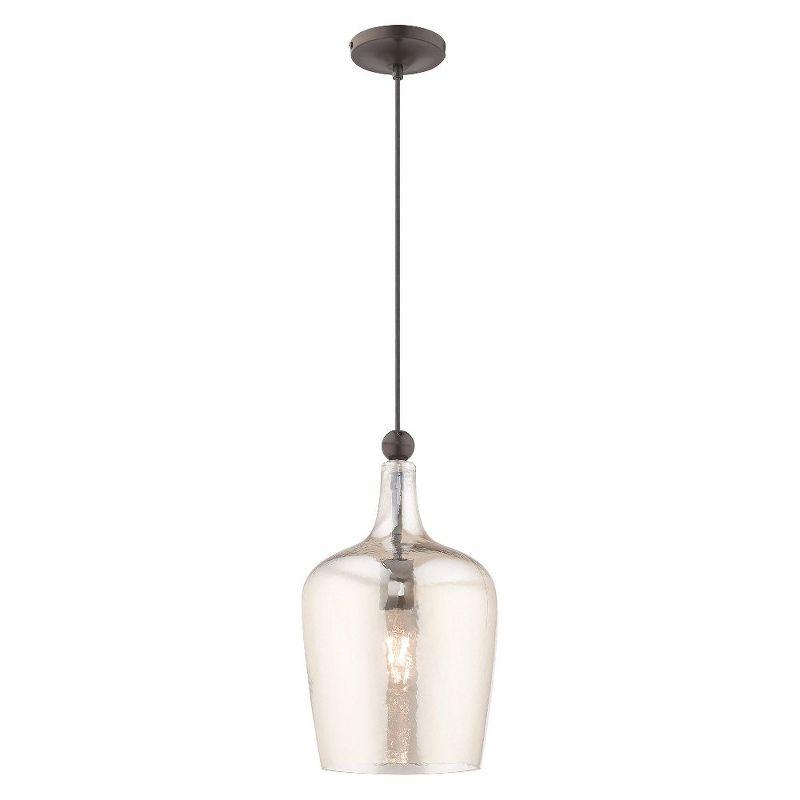 Livex Lighting Art Glass 1 - Light Pendant in  English Bronze