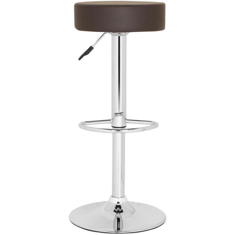 Transitional Jude 15'' Brown Metal Swivel Adjustable Bar Stool