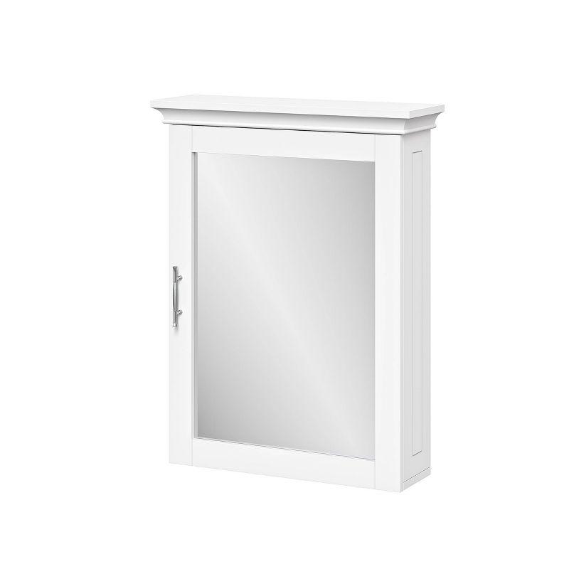 RiverRidge Somerset Bathroom and Laundry Mirrored Wall Mount Storage Medicine Cabinet with Adjustable Shelf - White