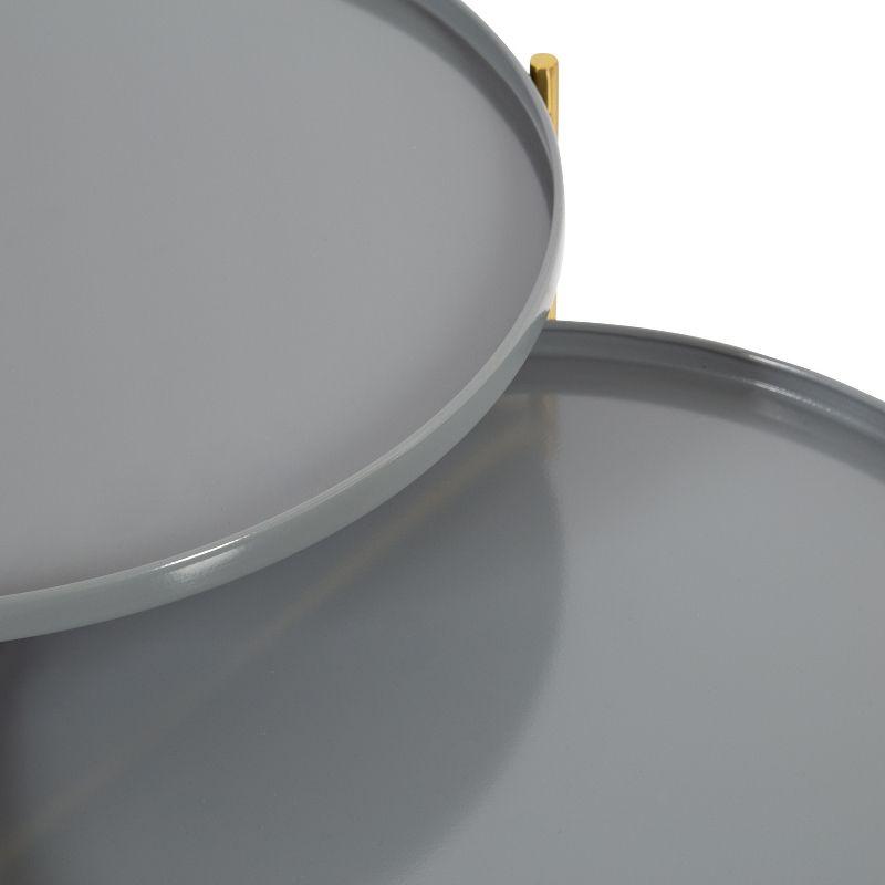 Kate and Laurel Ulani Round Metal Nesting Table, 2 Piece, Gray and Gold