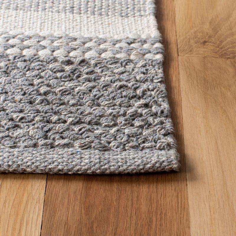 Striped Kilim STK519 Hand Woven Area Rug - Ivory/Grey - 3'x3' - Safavieh.