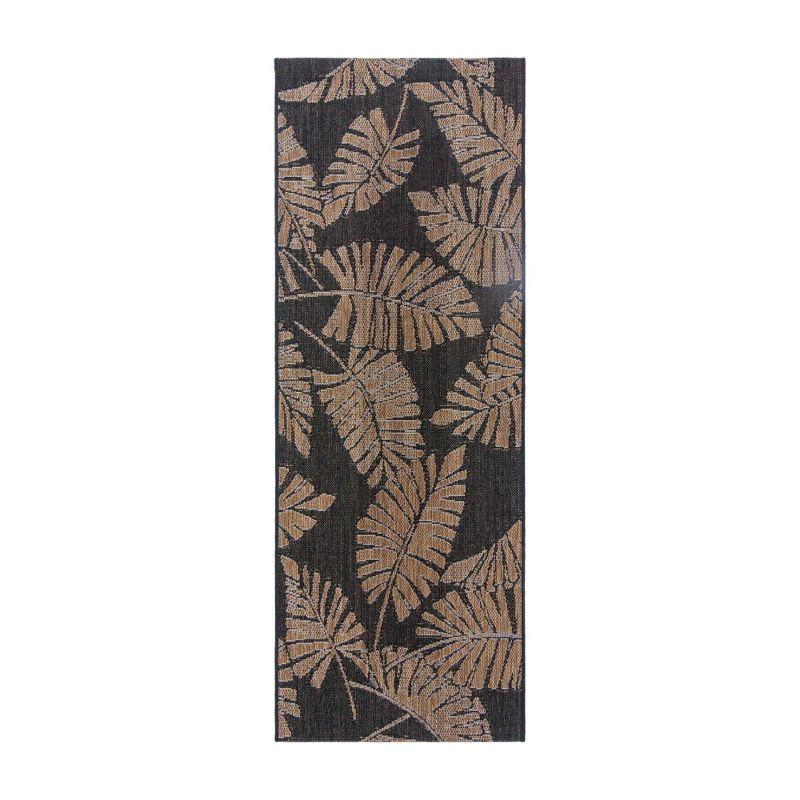 Reyn Spooner Reyn Spooner Lua'ehu Havana Brown/Black Bold Tropical Leaf Flatweave Indoor/Outdoor Area Rug