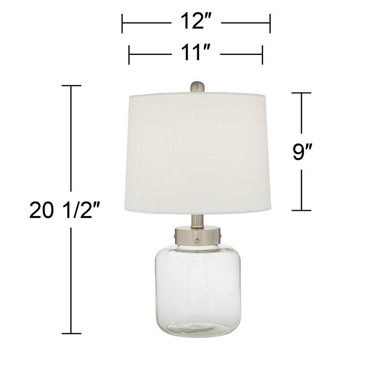 360 Lighting Coastal Accent Table Lamps 20.5" High Set of 2 Small Clear Glass Fillable Shells White Drum Shade for Living Room Family Bedroom