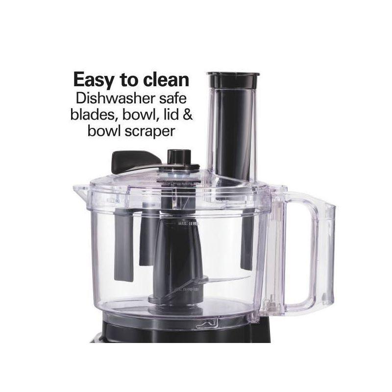 Hamilton Beach 8-Cup Black Food Processor with Bowl Scraper