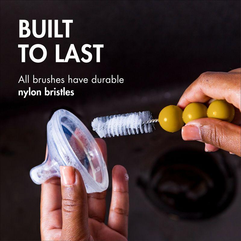 Boon Mod Baby Bottle Cleaning Brush Set with Storage Vase - 4pk