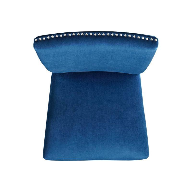 Set of 2 Celine Velvet Side Chair Blue - Picket House Furnishings: Upholstered, Nailhead Trim, Rubberwood Legs