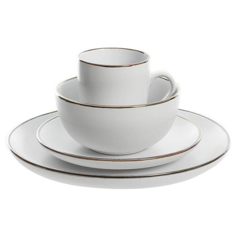 Rockaway Matte White Ceramic Dinnerware Set, Service for 4