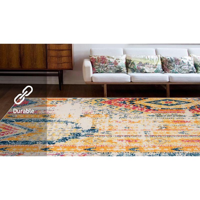 Bohemian Geometric Easy-Care Multicolor 5' x 7' Area Rug