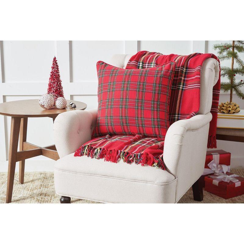 C&F Home 50" x 60" Arlington Plaid Christmas Red Shades Accent Throw Blanket w/ Fringe