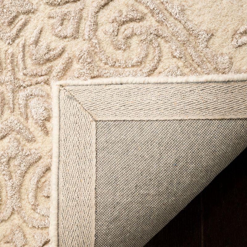 Elegant Ivory & Beige Hand-Tufted Wool Area Rug 8' x 10'