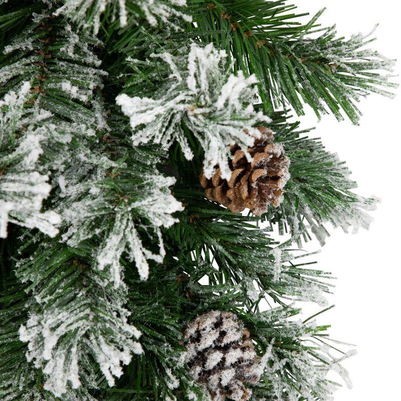Northlight 22" Unlit Snowy Flocked and Pinecones Christmas Teardrop Swag