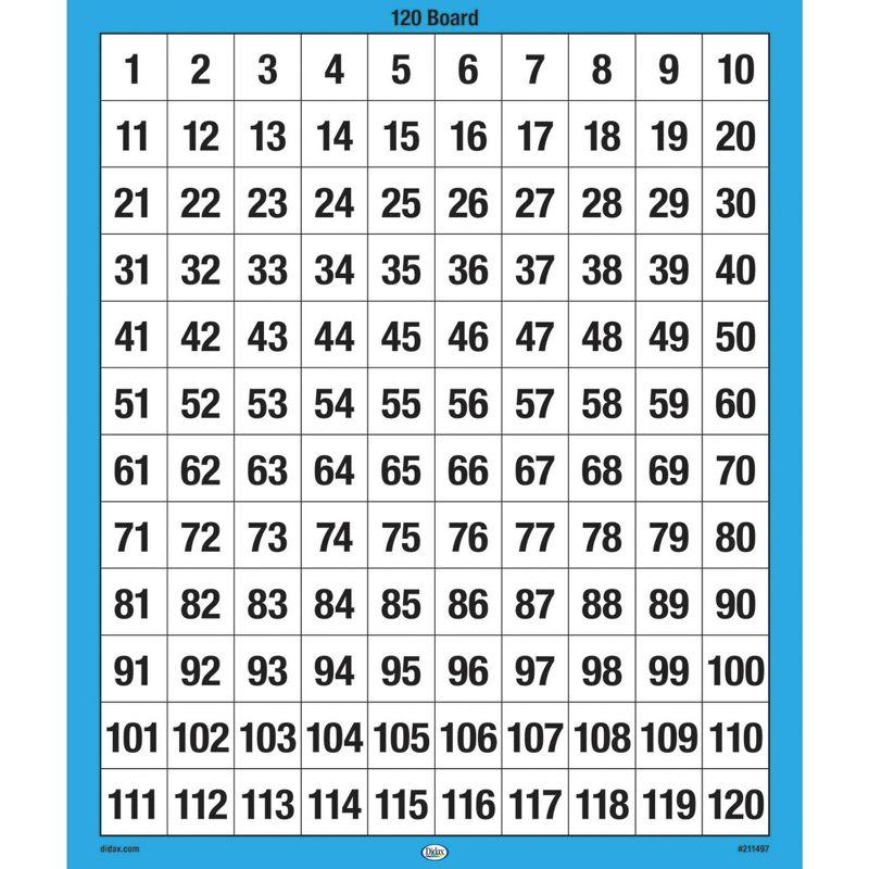Didax 120 Number Boards, Blank Grids on Reverse Side, 11 x 13 Inches, Pack of 10