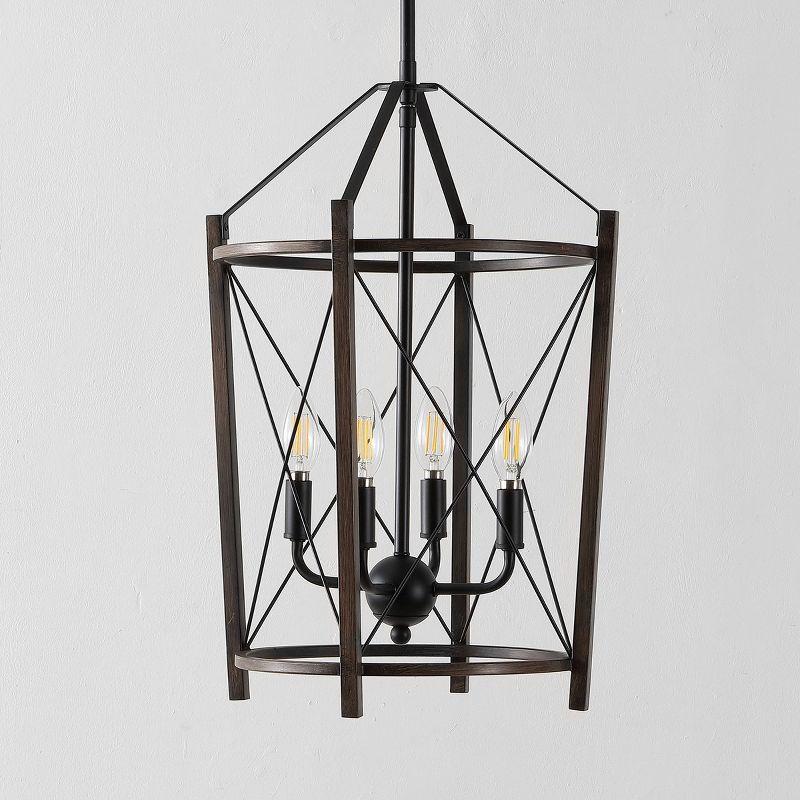 Pe Lightier 4 Light 14" Pendant - Black/Brown - Safavieh.