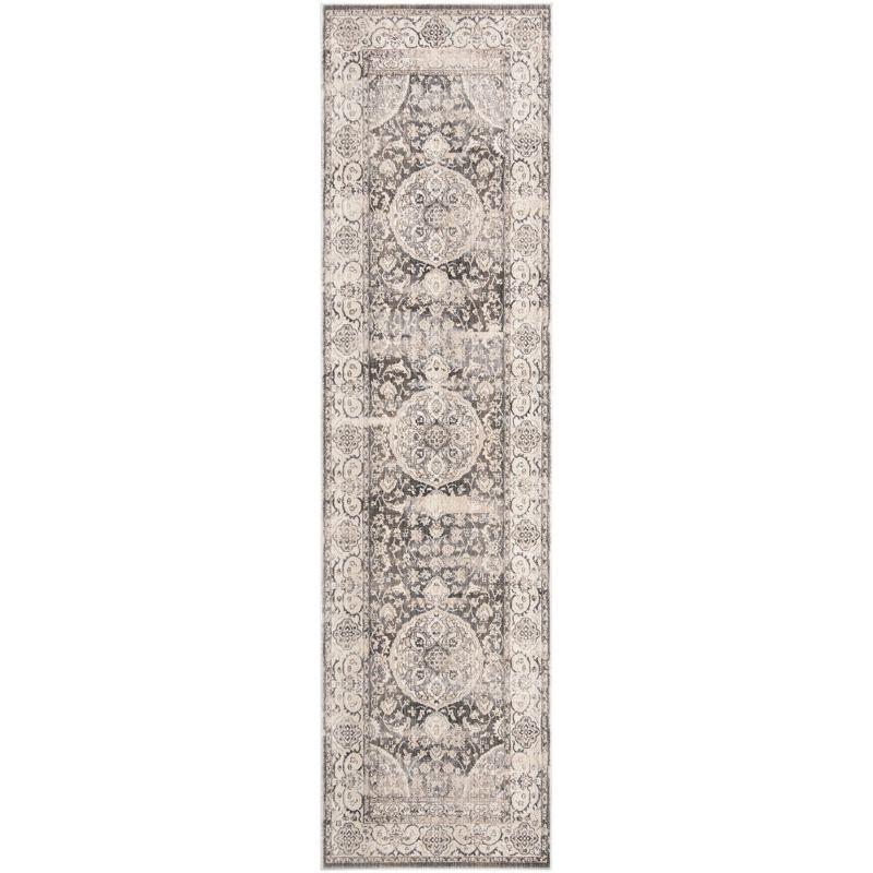 Vintage Persian VTP457 Power Loomed Indoor Runner Rug - Dark Grey/Ivory - 2'2"x8' - Safavieh