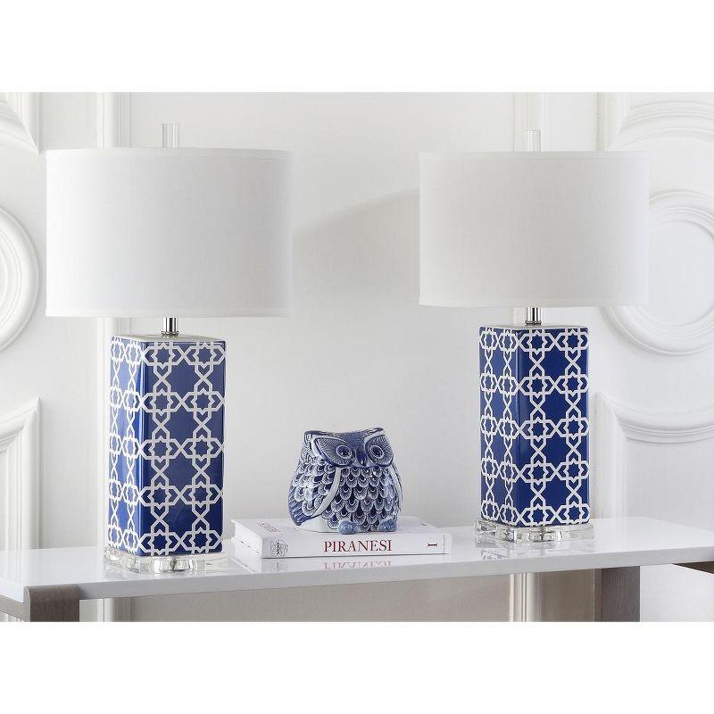 Quatrefoil Table Lamp (Set of 2) - Navy - Safavieh.